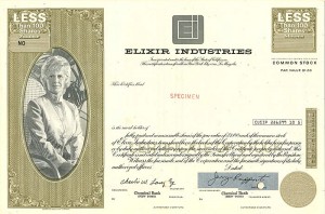Elixir Industries - Stock Certificate